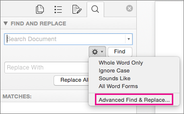 Microsoft Word Replace Is Missing Mac